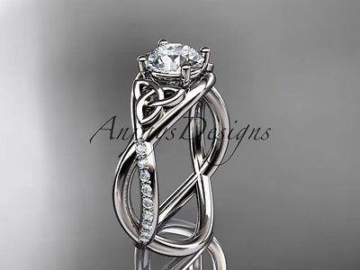 Platinum celtic trinity knot engagement ring, wedding ring CT790