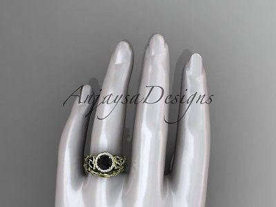 14kt yellow gold diamond celtic, enhanced Black Diamond, engagement set CT7328S - Vinsiena Designs