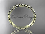 14kt yellow gold stackable, stacking ring, wedding band, midi ring, black enamel WB120020 - Vinsiena Designs