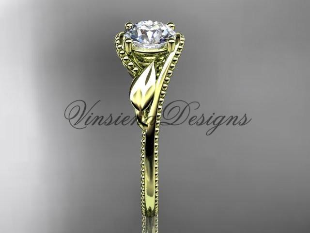 Unique 14kt yellow gold engagement ring ADLR322 - Vinsiena Designs