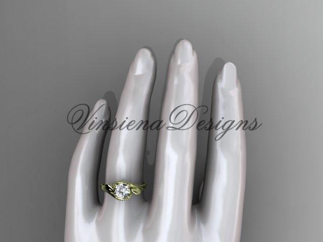 Unique 14kt yellow gold engagement ring ADLR322 - Vinsiena Designs