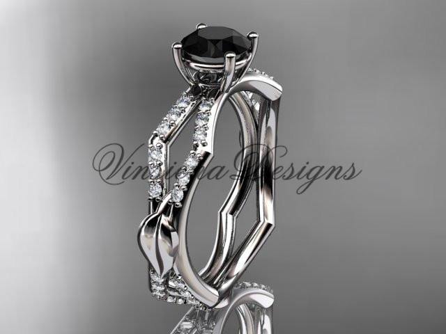 14kt white gold diamond engagement ring, Enhanced Black Diamond ADLR353