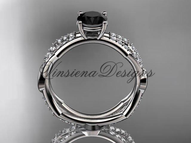 14kt white gold diamond engagement ring, Enhanced Black Diamond ADLR353