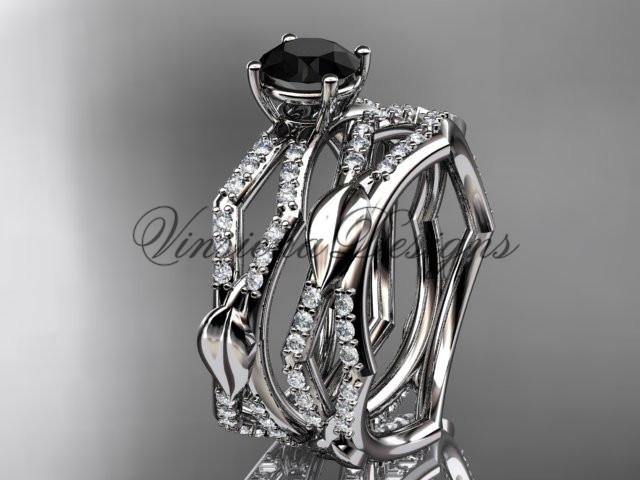 14kt white gold diamond engagement set, enhanced Black Diamond ADLR353S