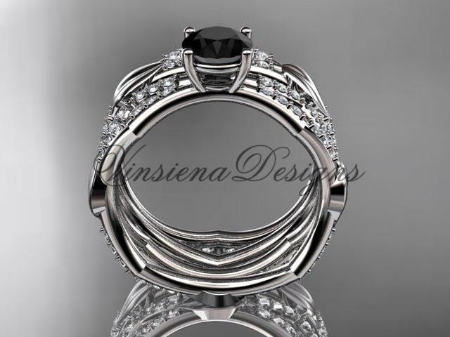 14kt white gold diamond engagement set, enhanced Black Diamond ADLR353S